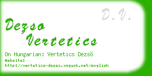 dezso vertetics business card